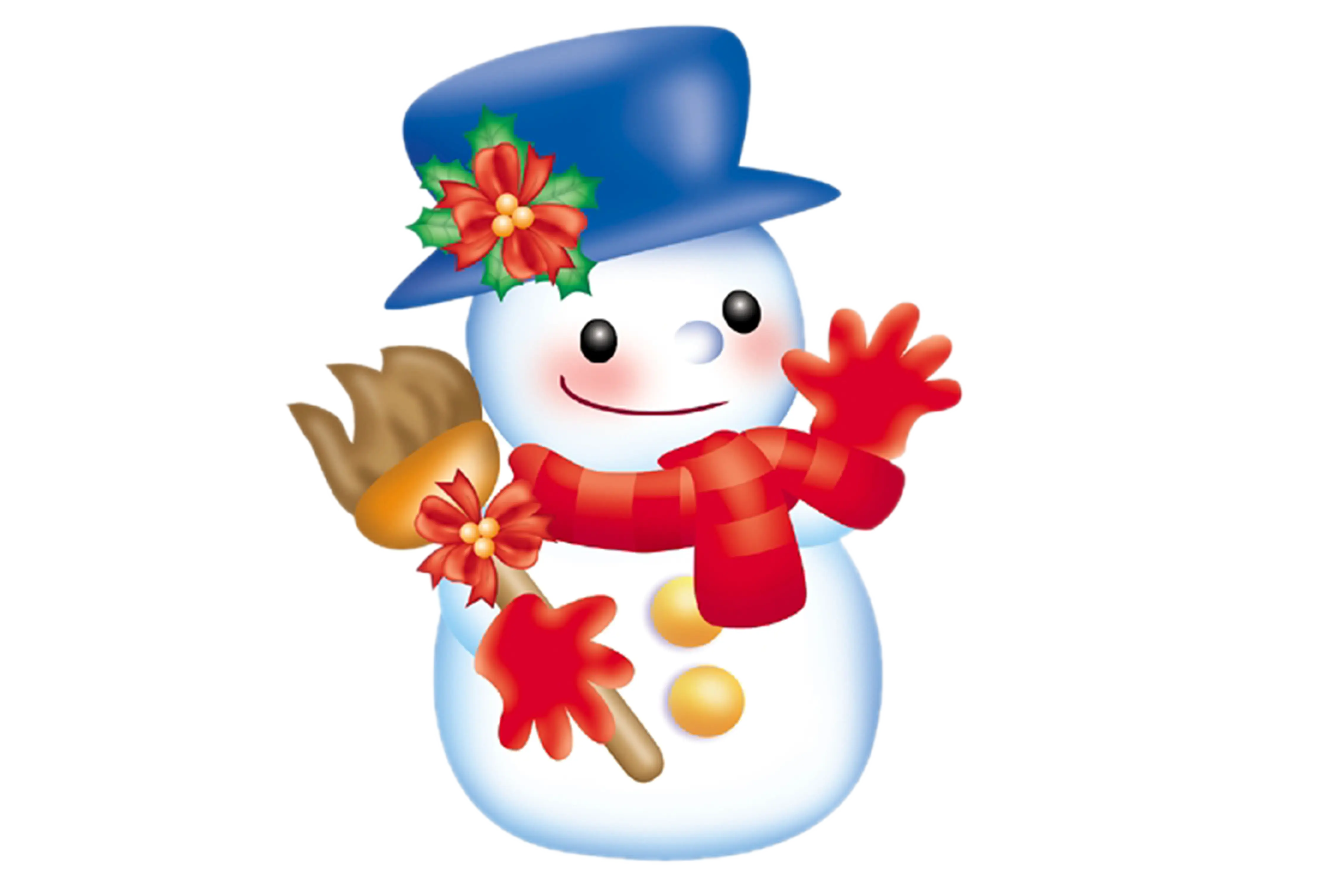 Festive Snowman with Scarf and Hat
