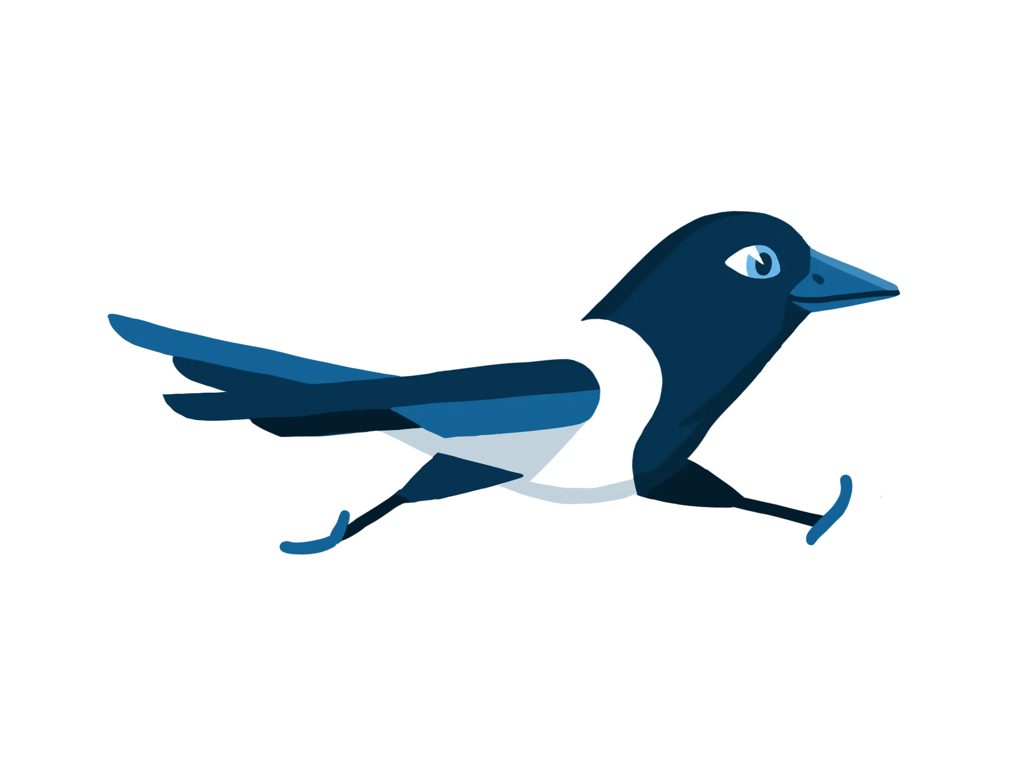 Running Cartoon Bird