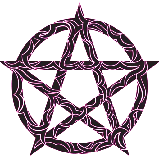 Intricate Pink and Black Pentagram