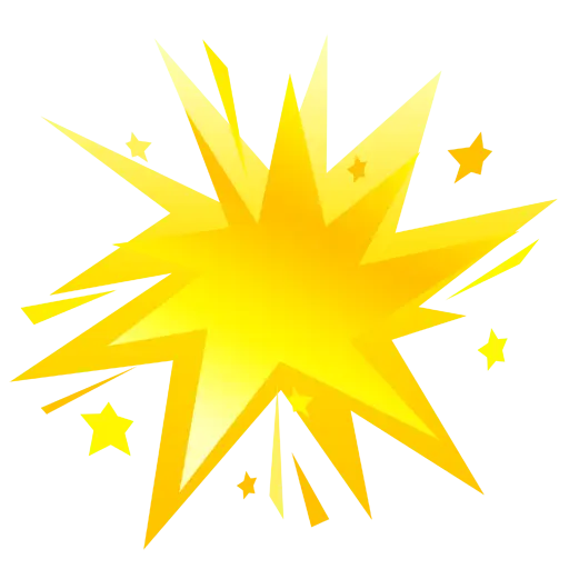 Bright Yellow Starburst Explosion Effect