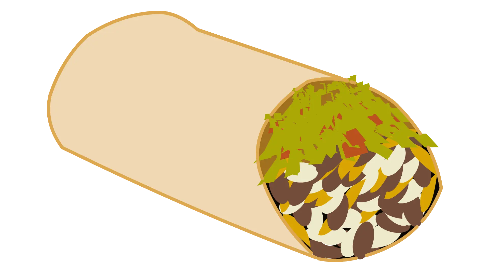 Illustrated Burrito Food Icon