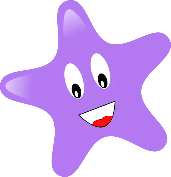 Purple Smiling Star Cartoon Illustration
