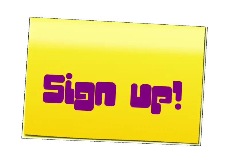 Yellow Sign Up Sign