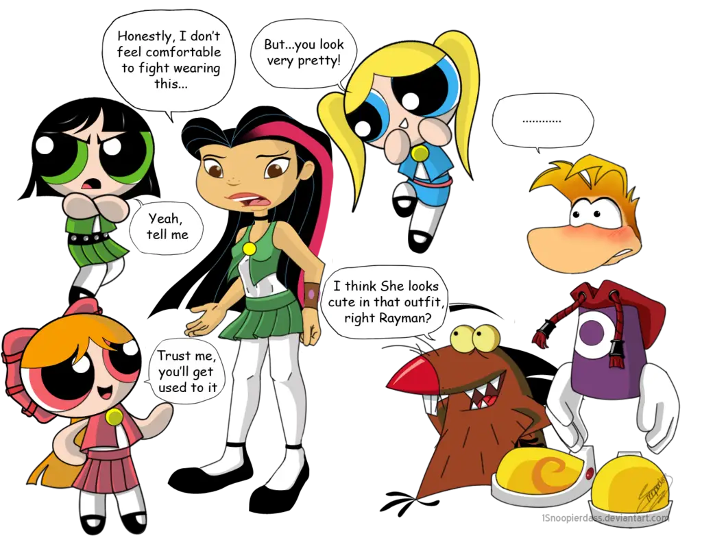 Powerpuff Girls and Rayman Cartoon Characters