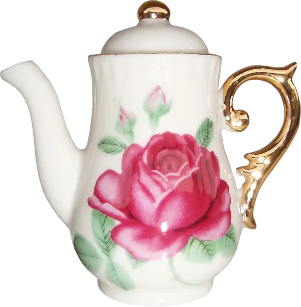 Floral Porcelain Teapot with Roses