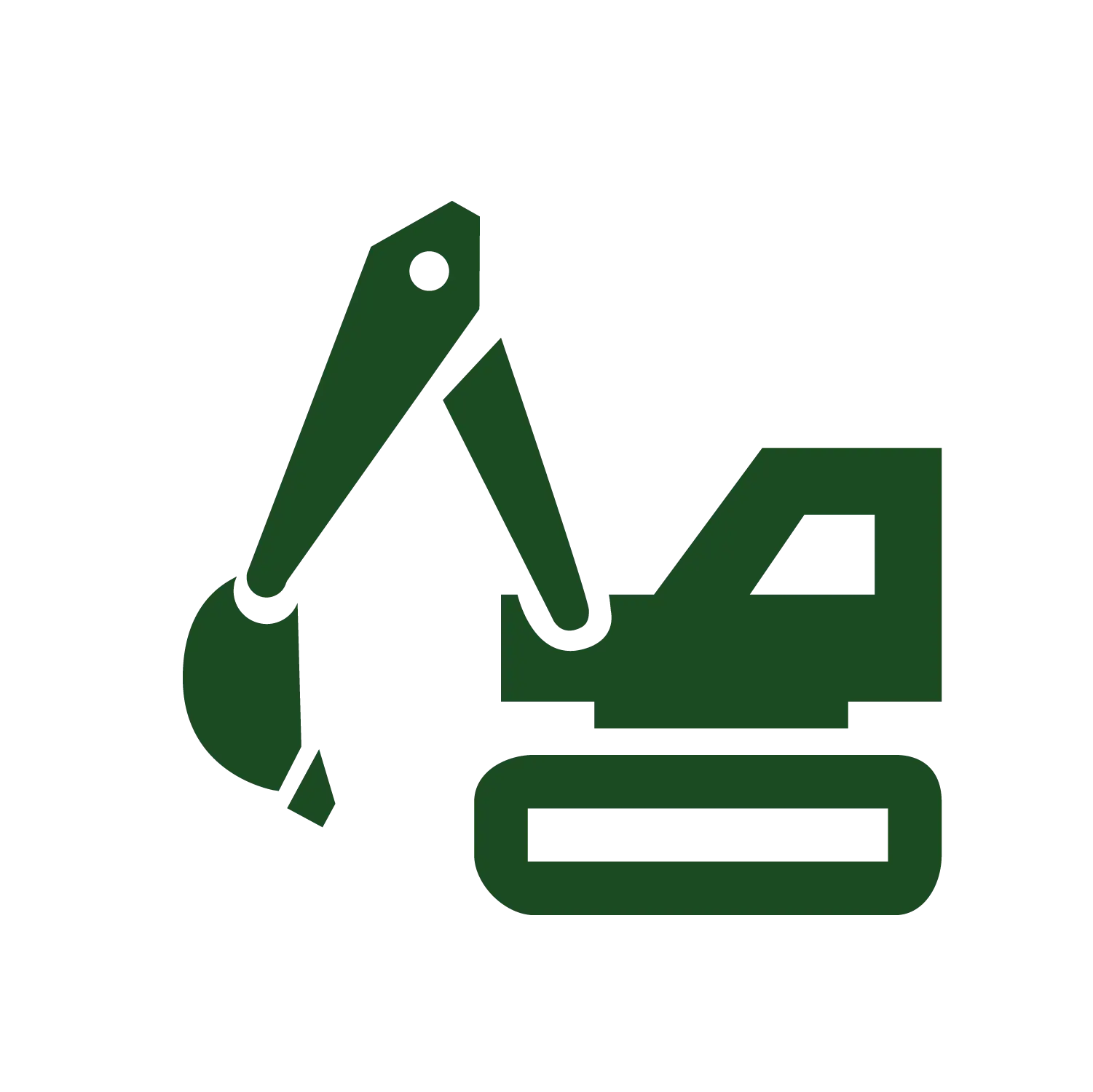 Green Construction Excavator Icon