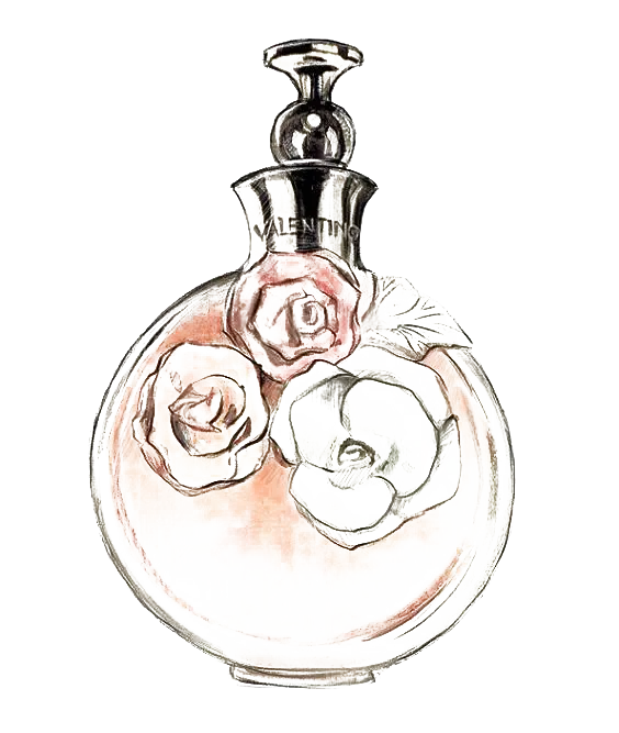 Elegant Perfume Bottle with Floral Design