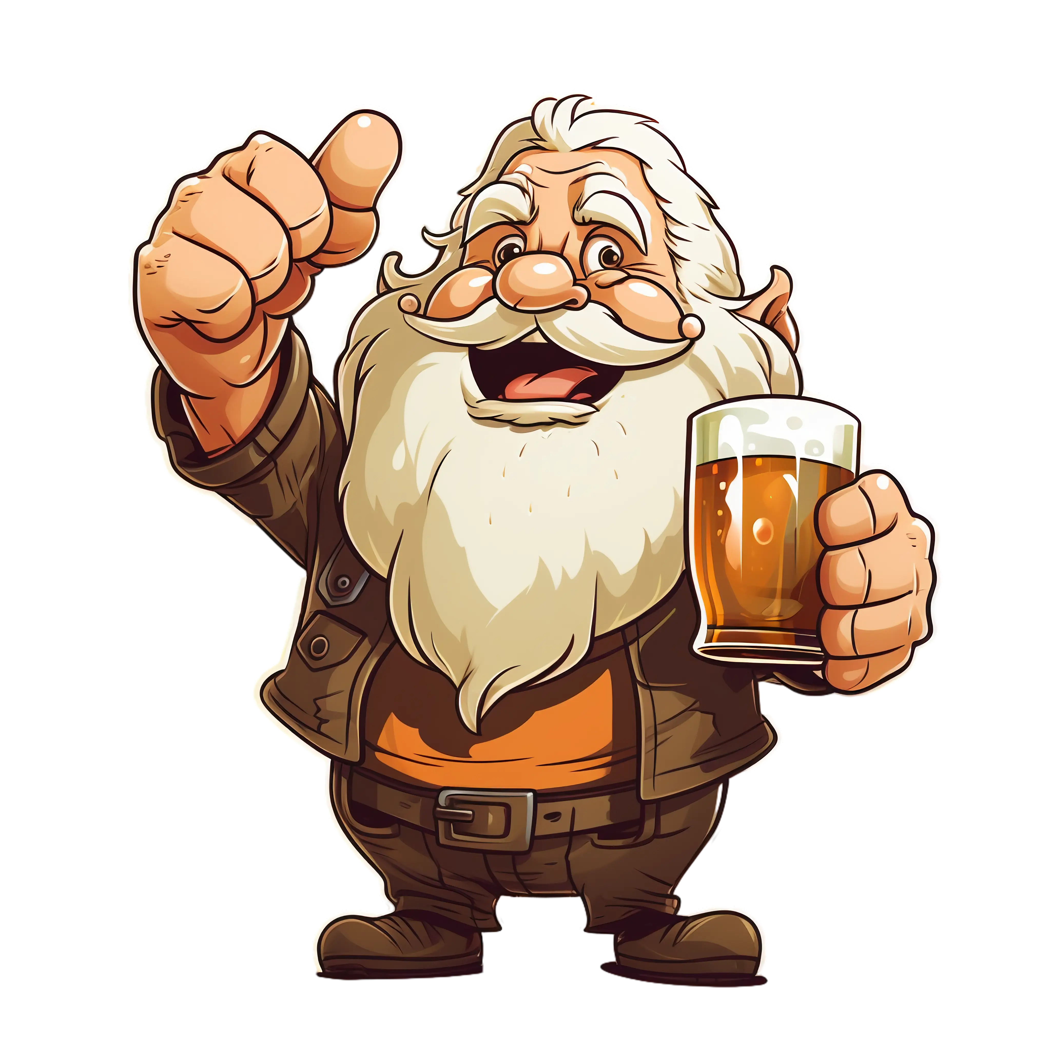 Cartoon Man Holding Beer