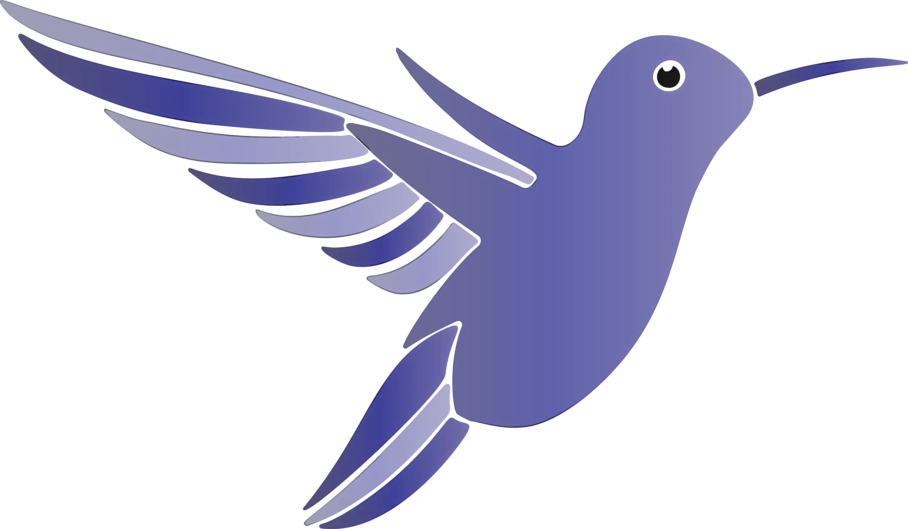 Blue Hummingbird in Minimalist Style