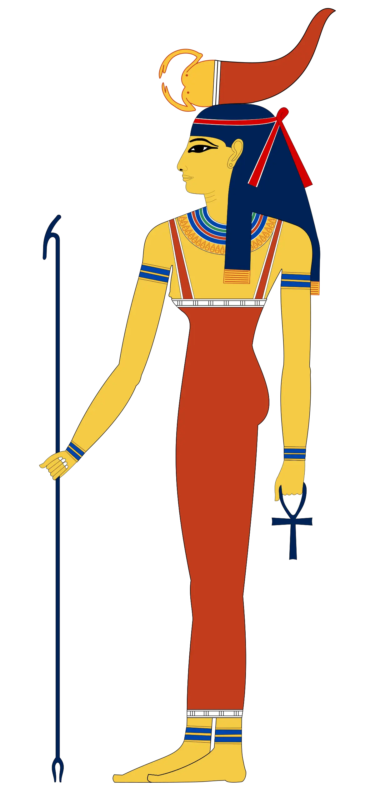 Ancient Egyptian Deity in Traditional Art Style