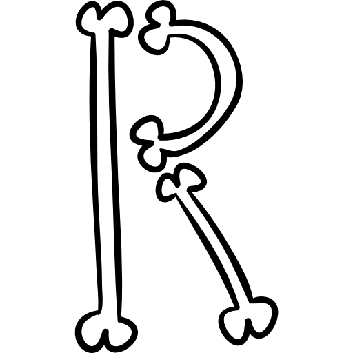 Bone Letter R Illustration