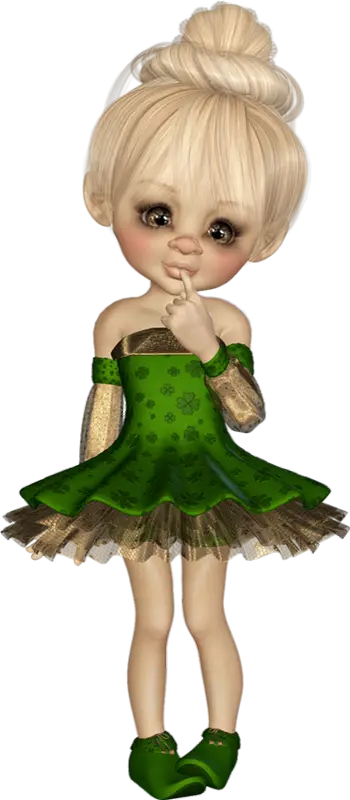Cute Doll in Green Dress