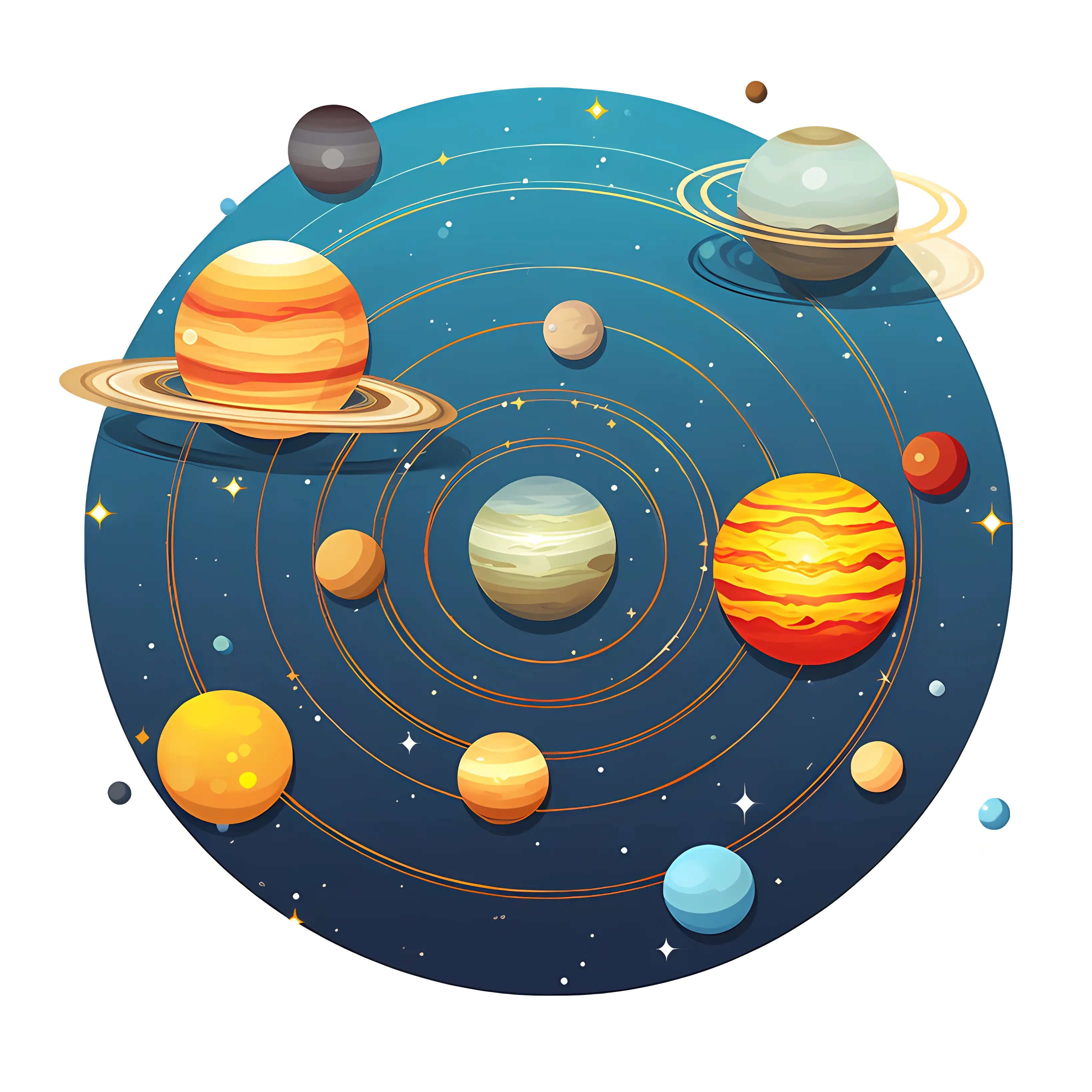 Illustration of the Solar System Planets