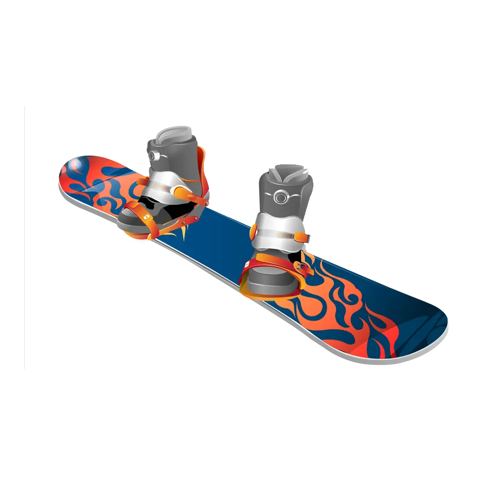 Snowboard with Flame Design
