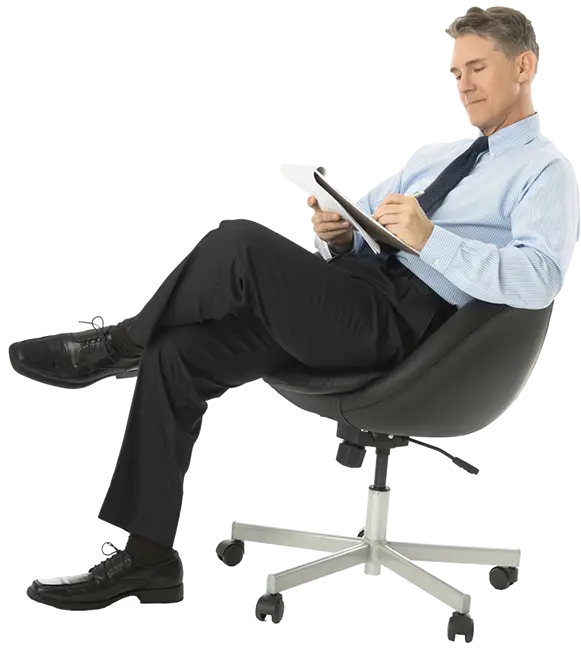 Businessman Sitting in Office Chair