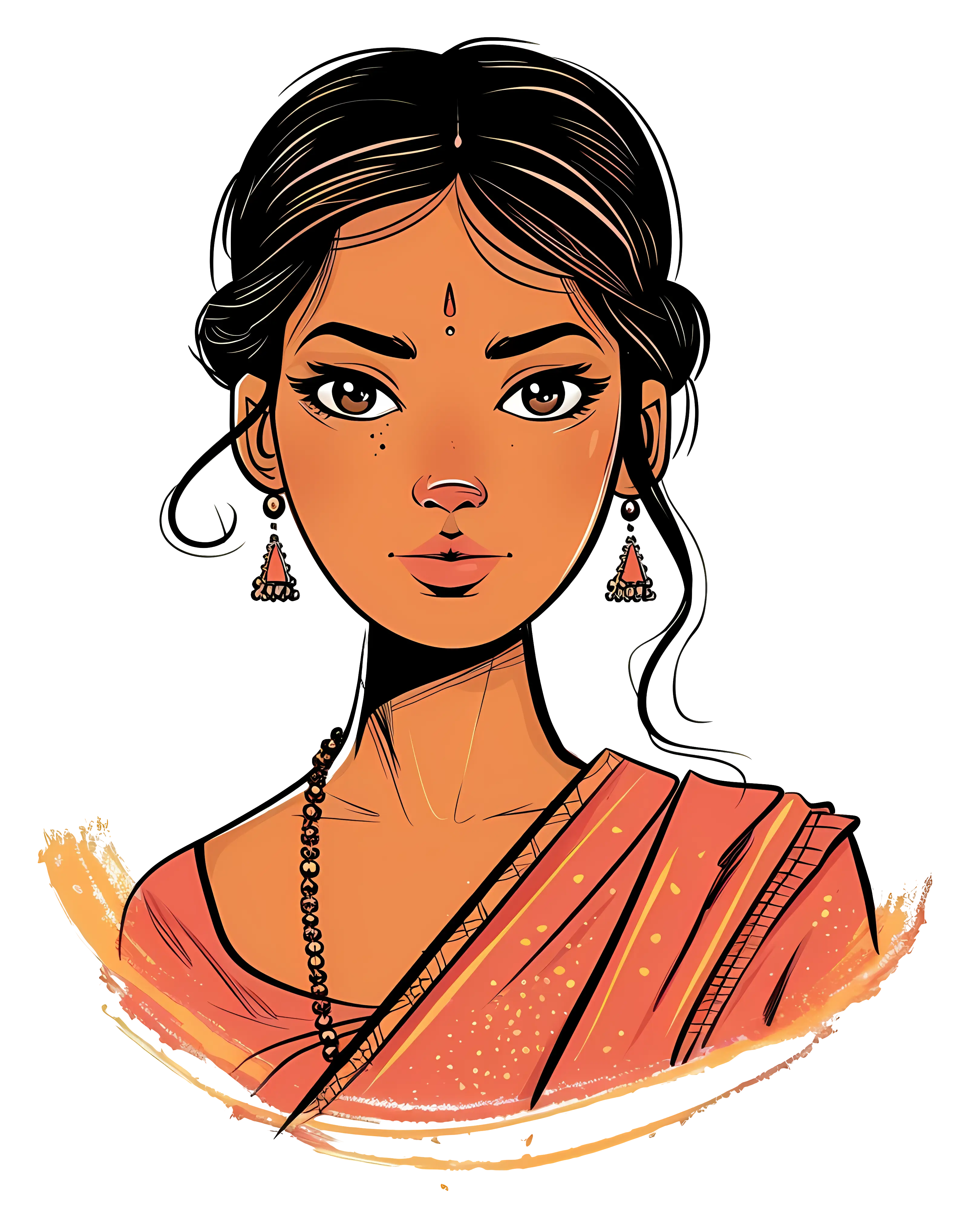 Traditional Portrait of Woman in Ethnic Attire