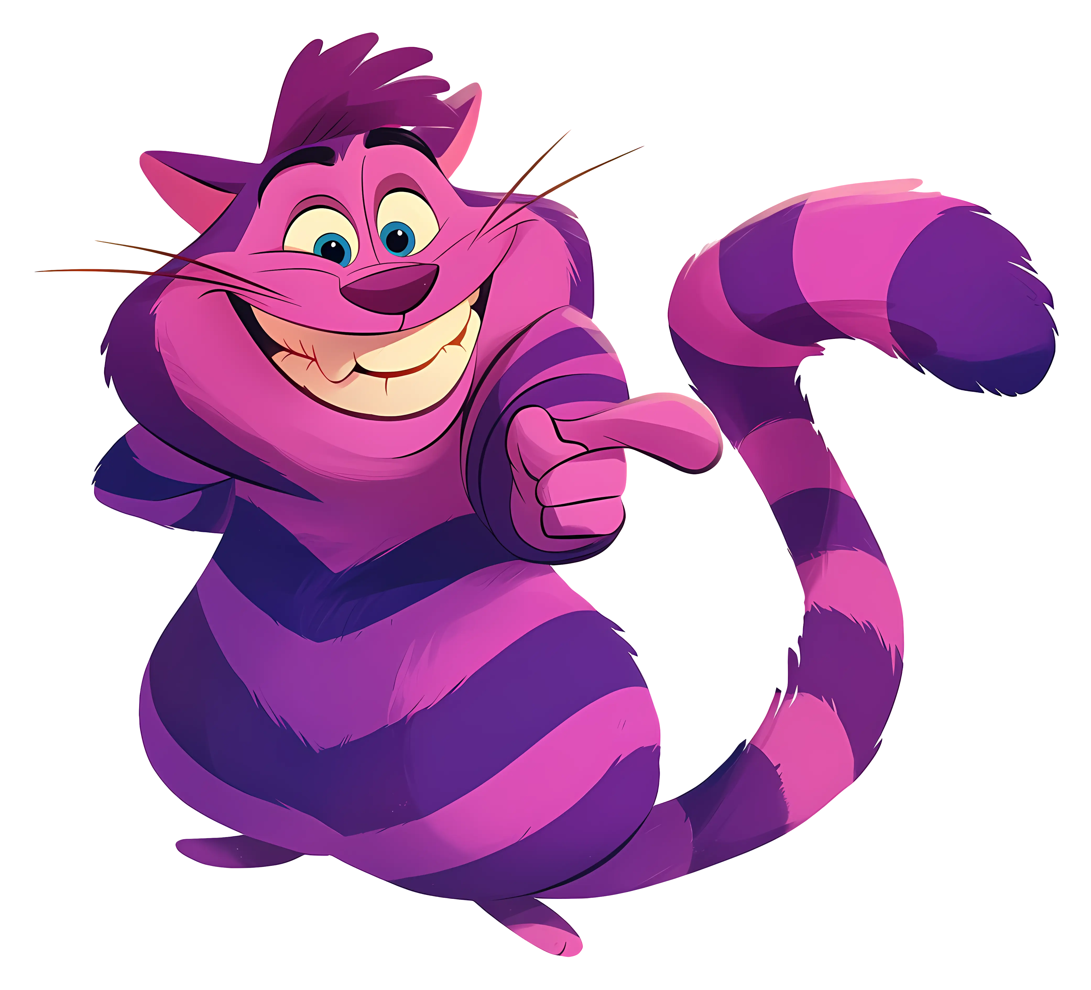 Playful Cartoon Purple Cat Illustration