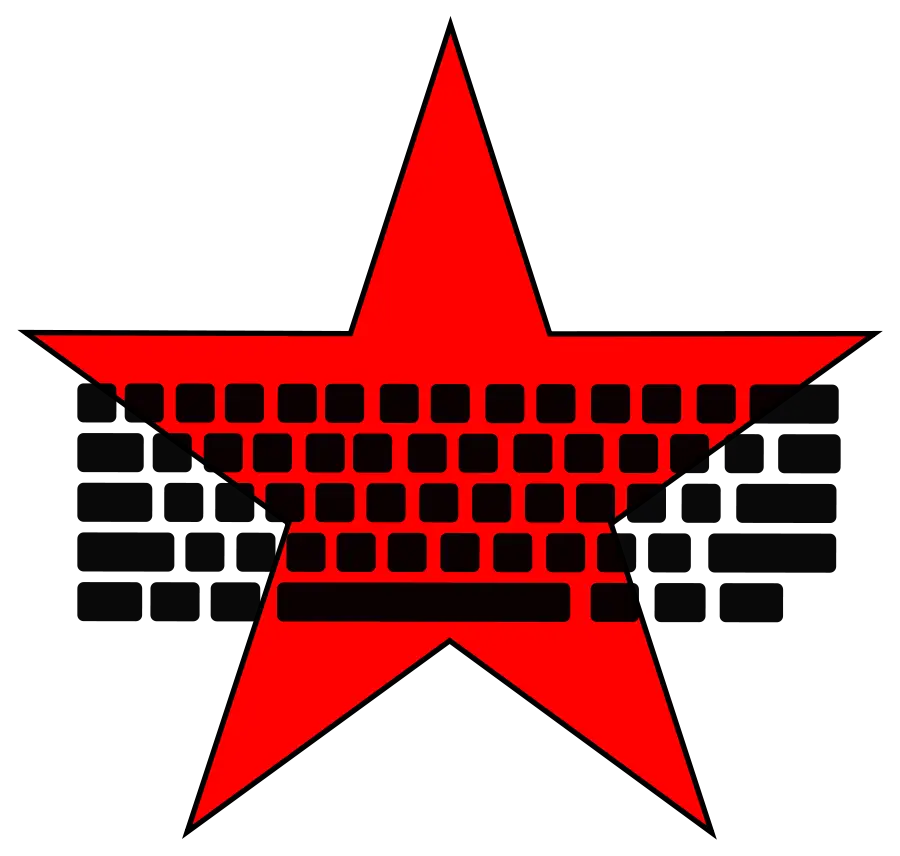 Red Star with Keyboard Symbol
