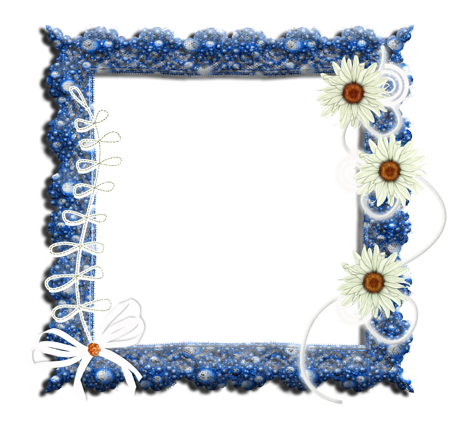Blue Floral Square Frame