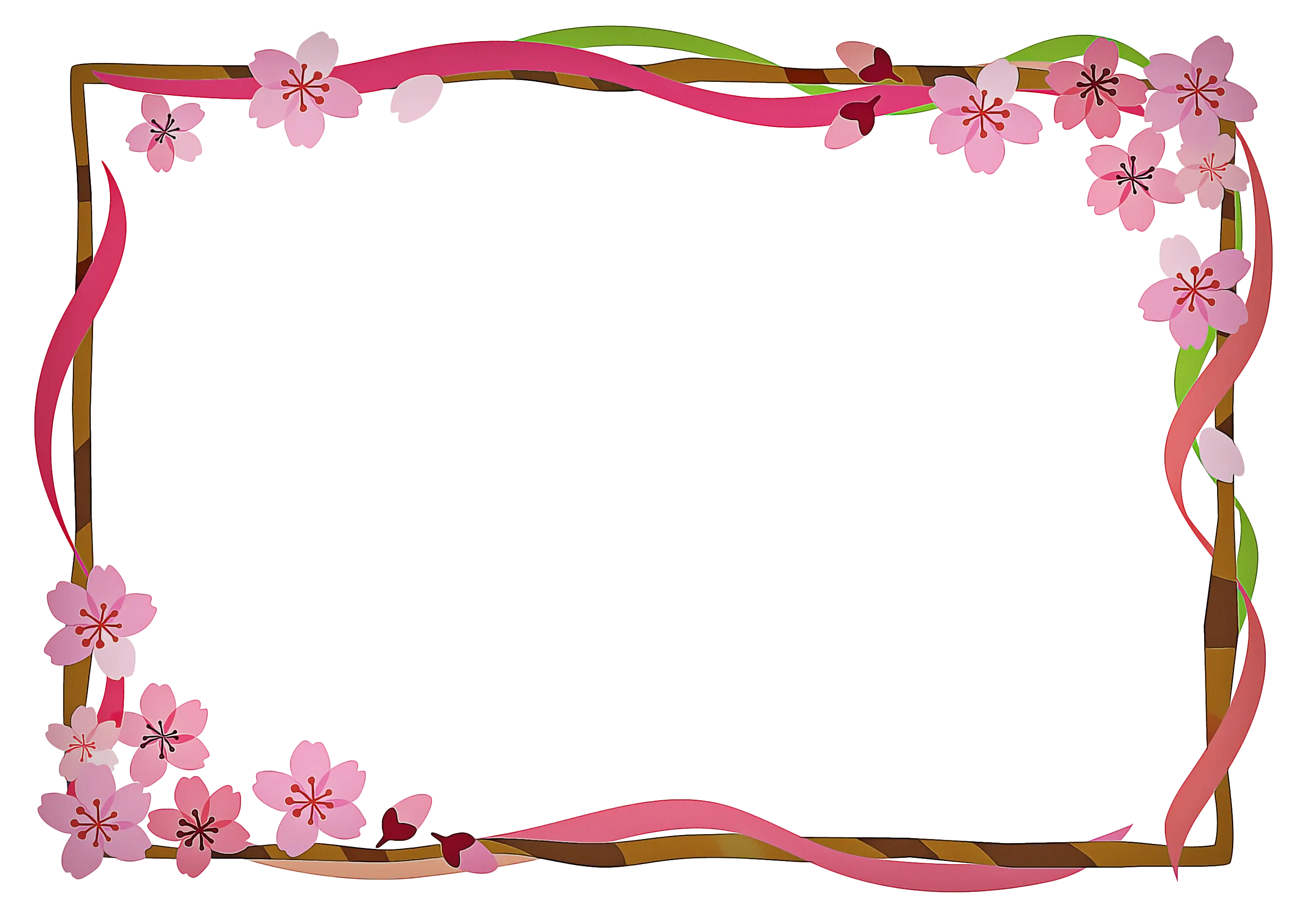 Floral Cherry Blossom Border Frame