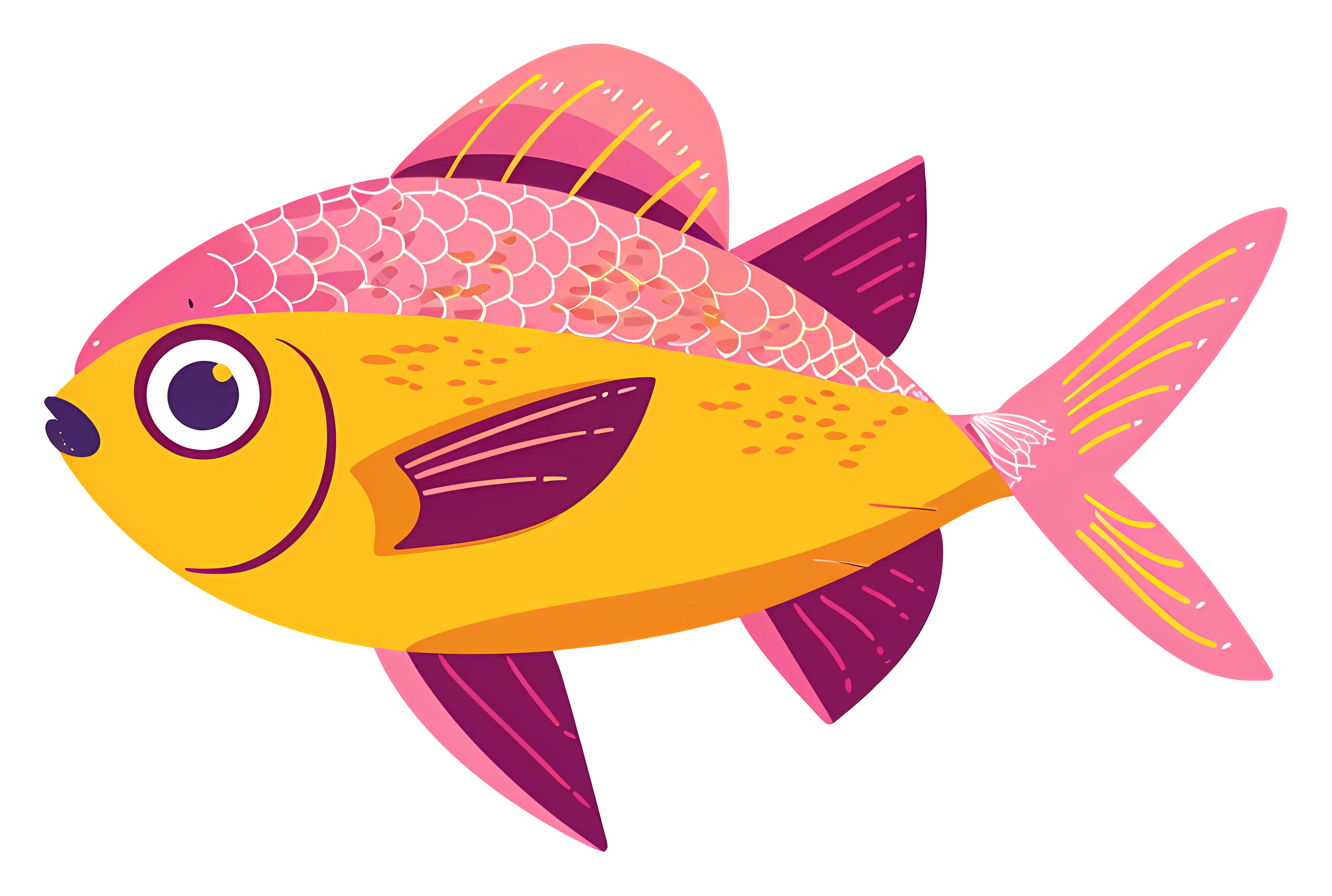 Tropical Fish Cartoon Illustration