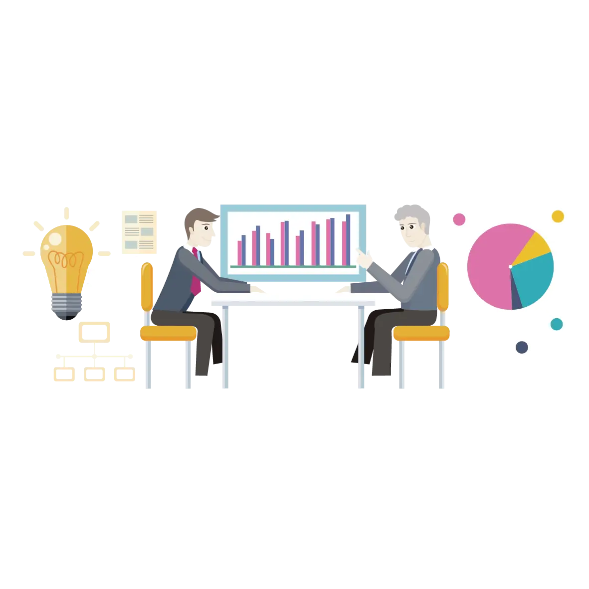 Business Meeting with Charts and Graphs