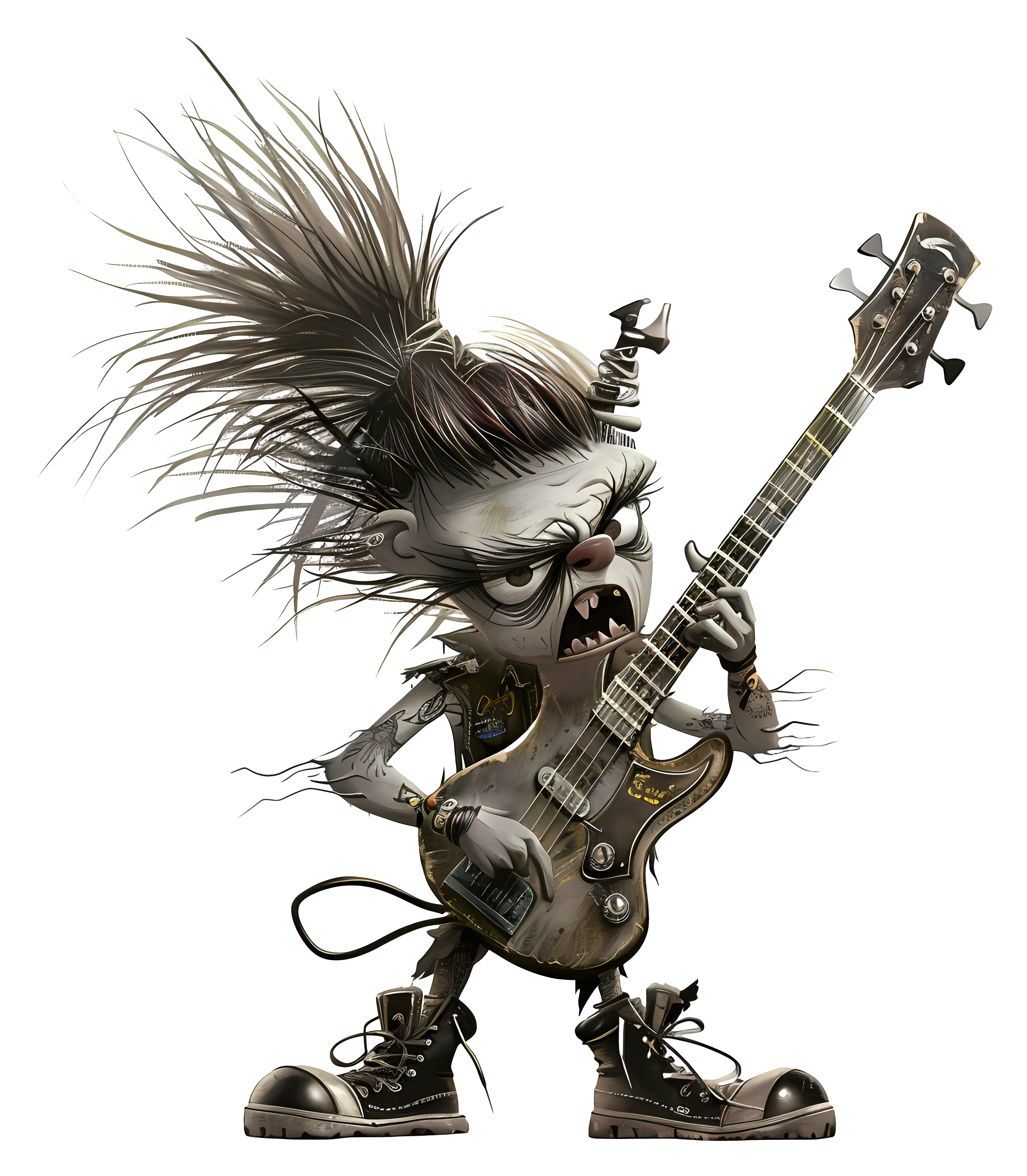 Energetic Rockstar Character