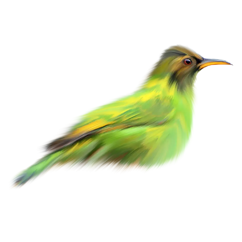 Green Bird in Motion Illustration