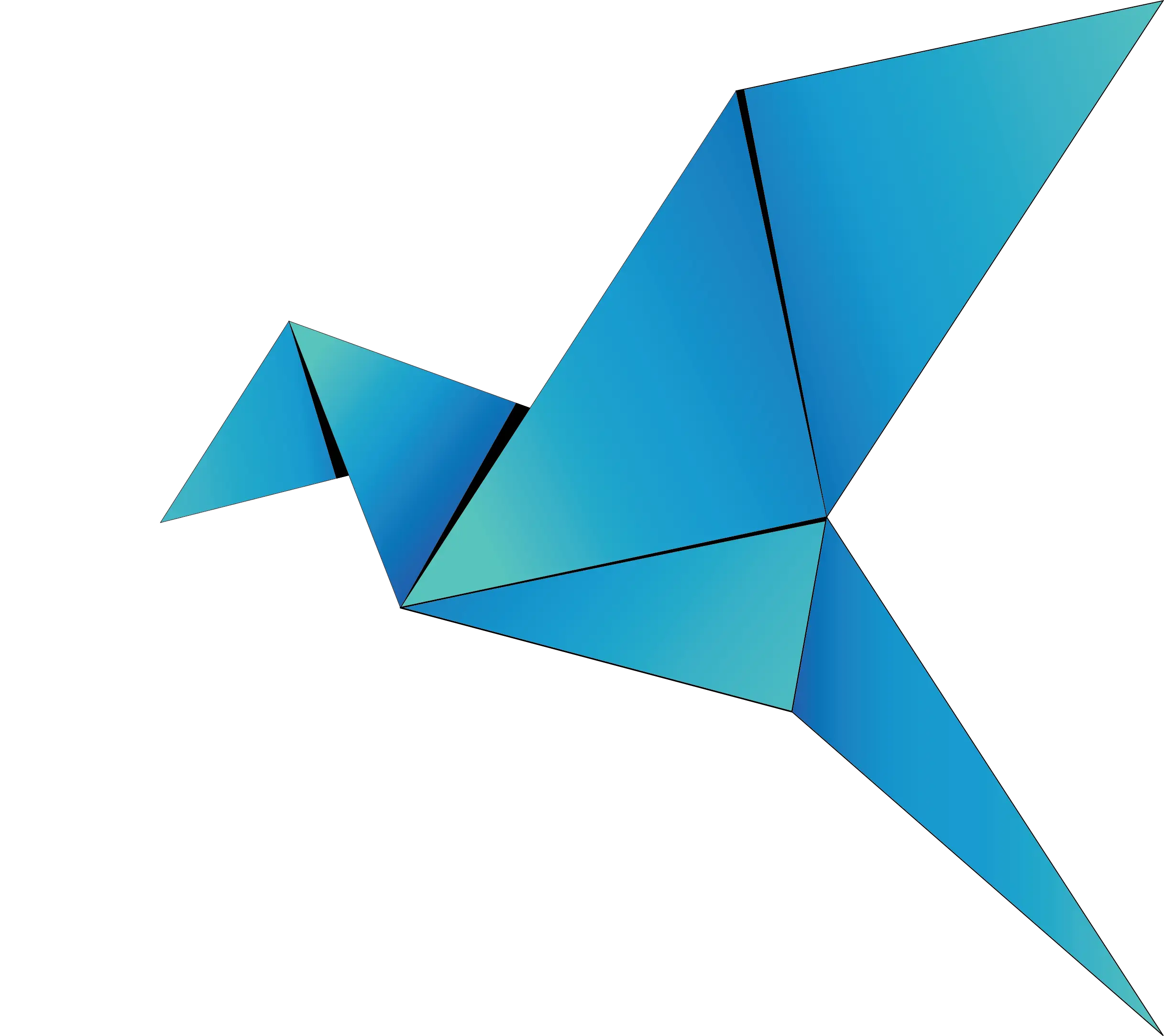 Blue Origami Bird Illustration