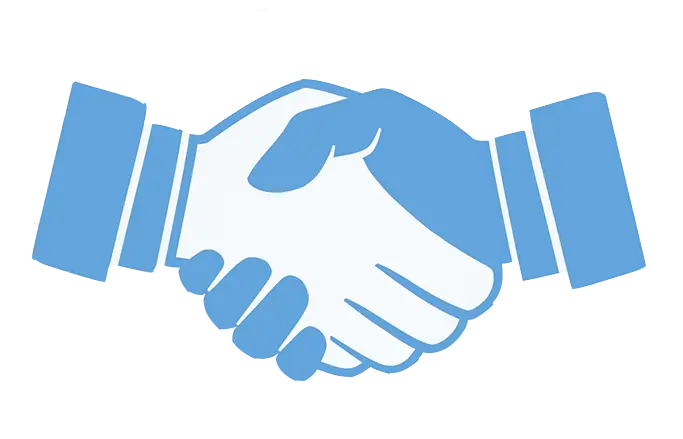 Blue Handshake Icon Symbolizing Business Agreement