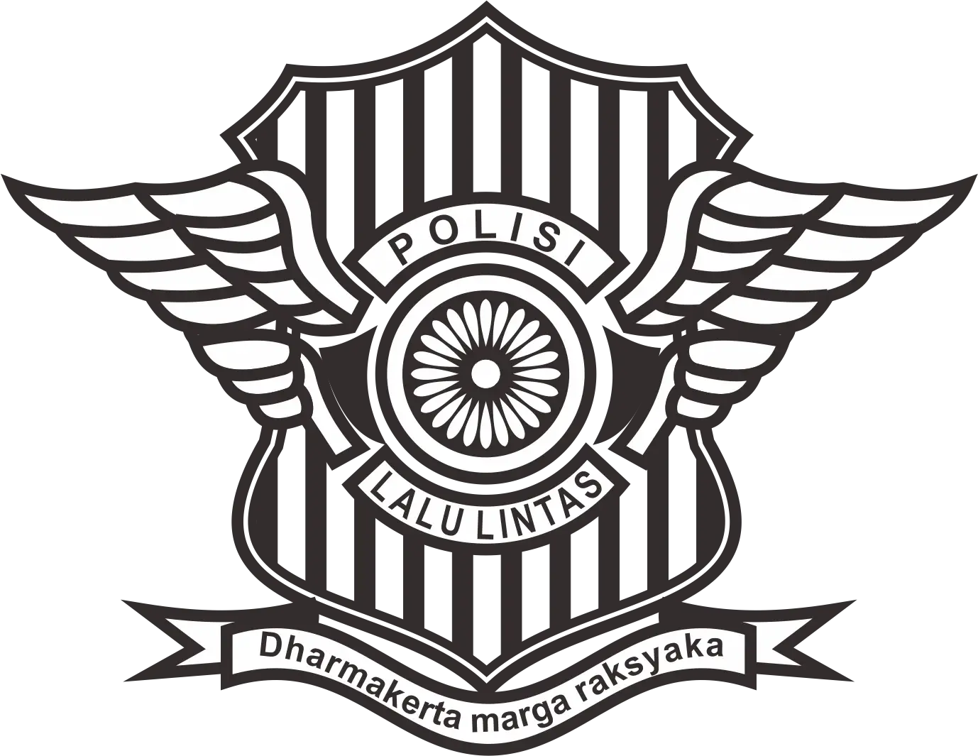 Police Traffic Logo with Wings