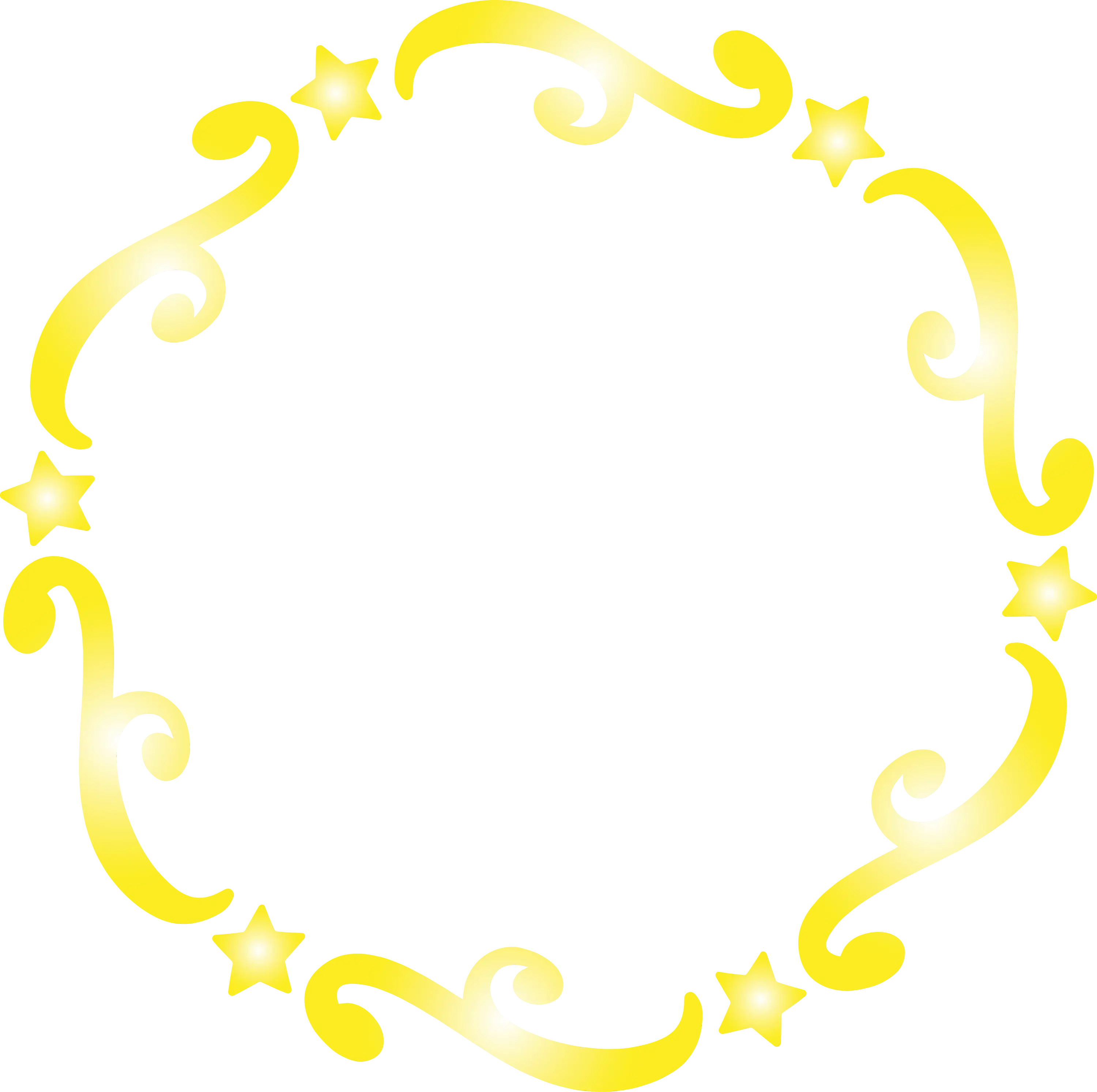 Bright Yellow Starry Circle Design Logo