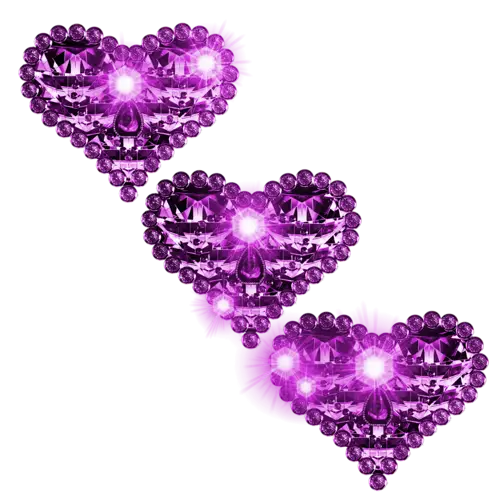 Purple Crystal Heart Decorations