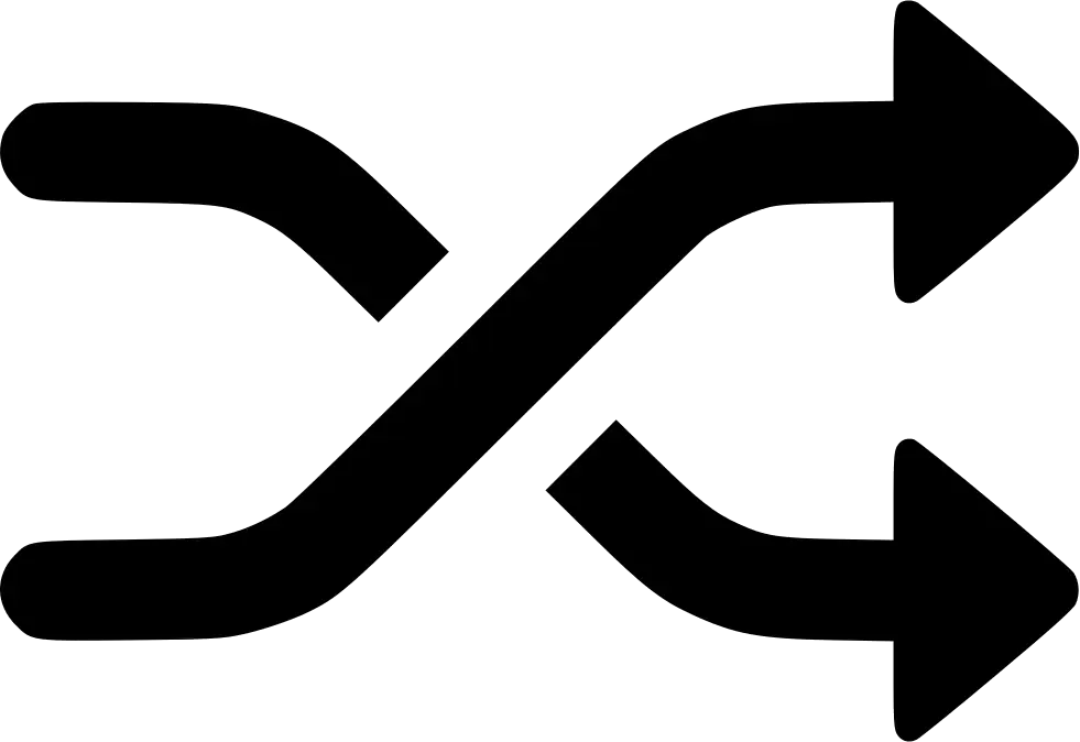 Black Shuffle Symbol Icon