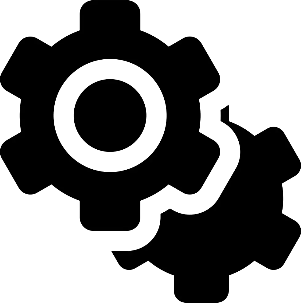 Black Gear Icon for Settings