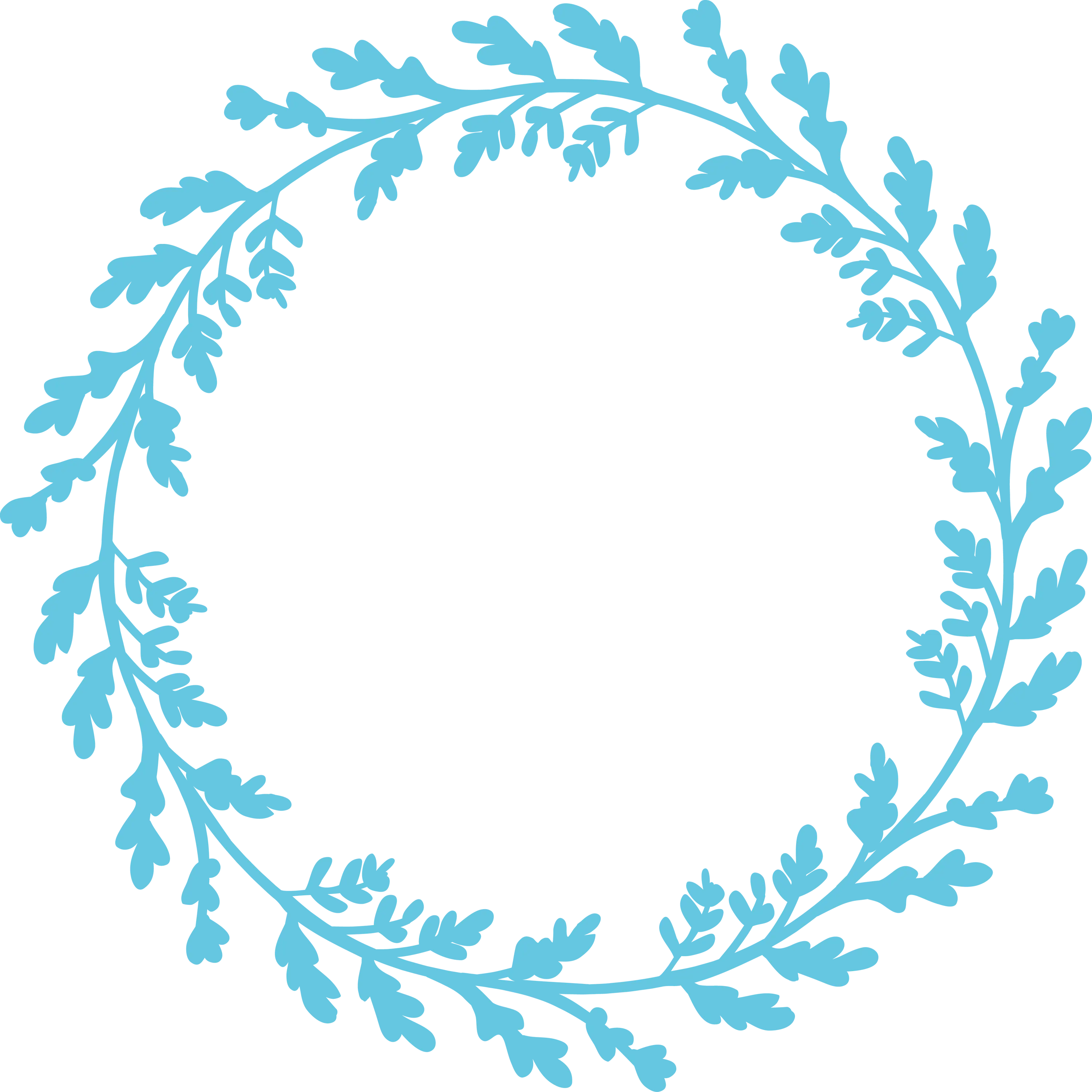 Blue Leaf Wreath