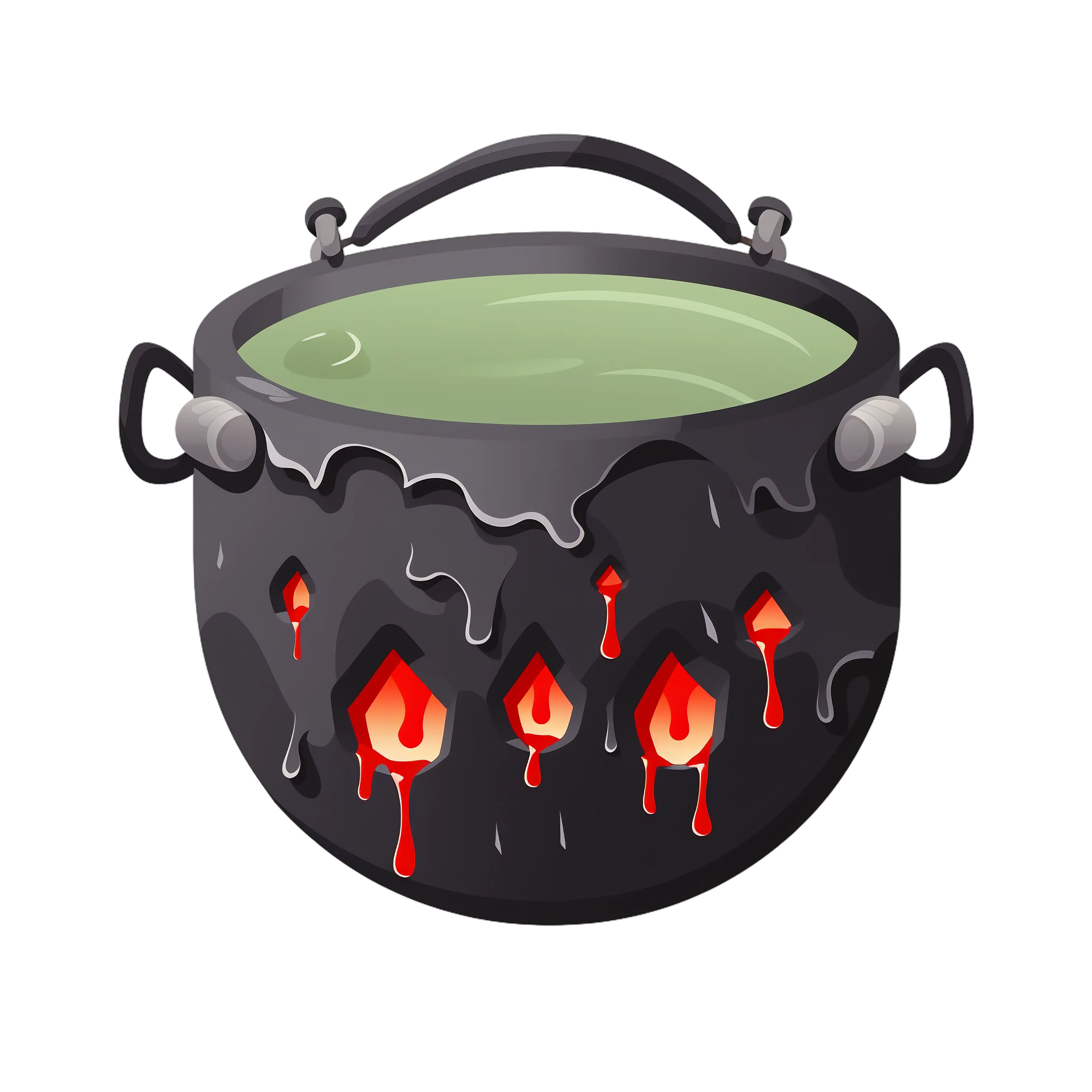Black Cauldron with Green Potion