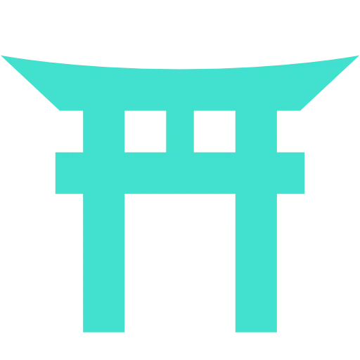 Torii Gate Icon in Blue