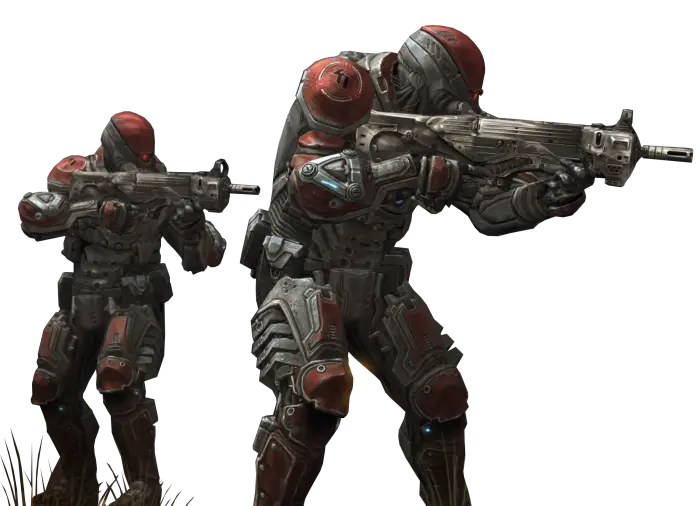 Futuristic Armed Soldiers Illustration