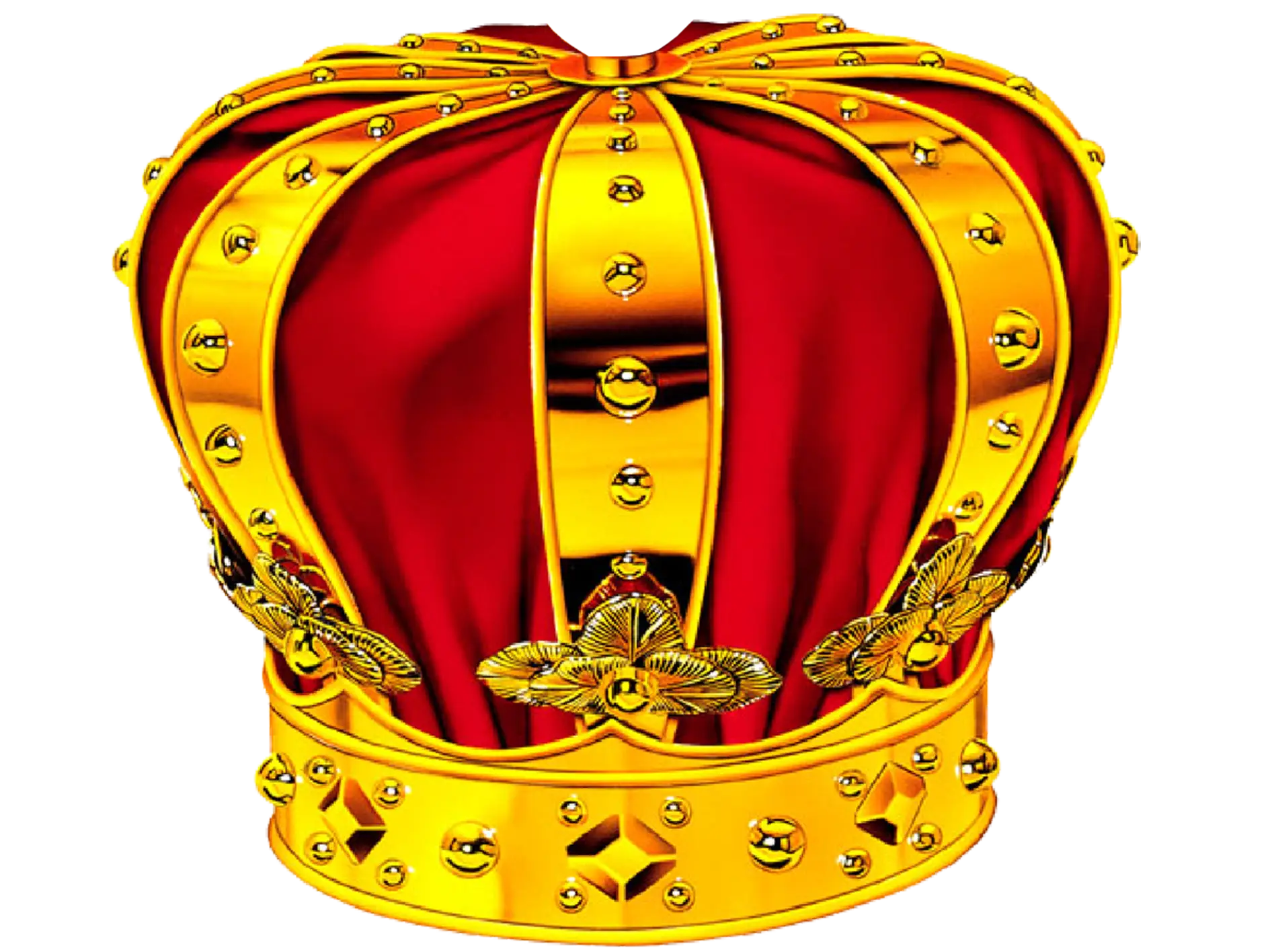 Golden Crown with Red Velvet and Jewels