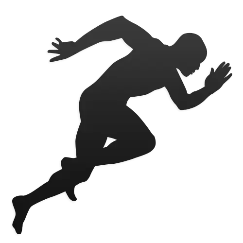 Silhouette of a Runner in Action