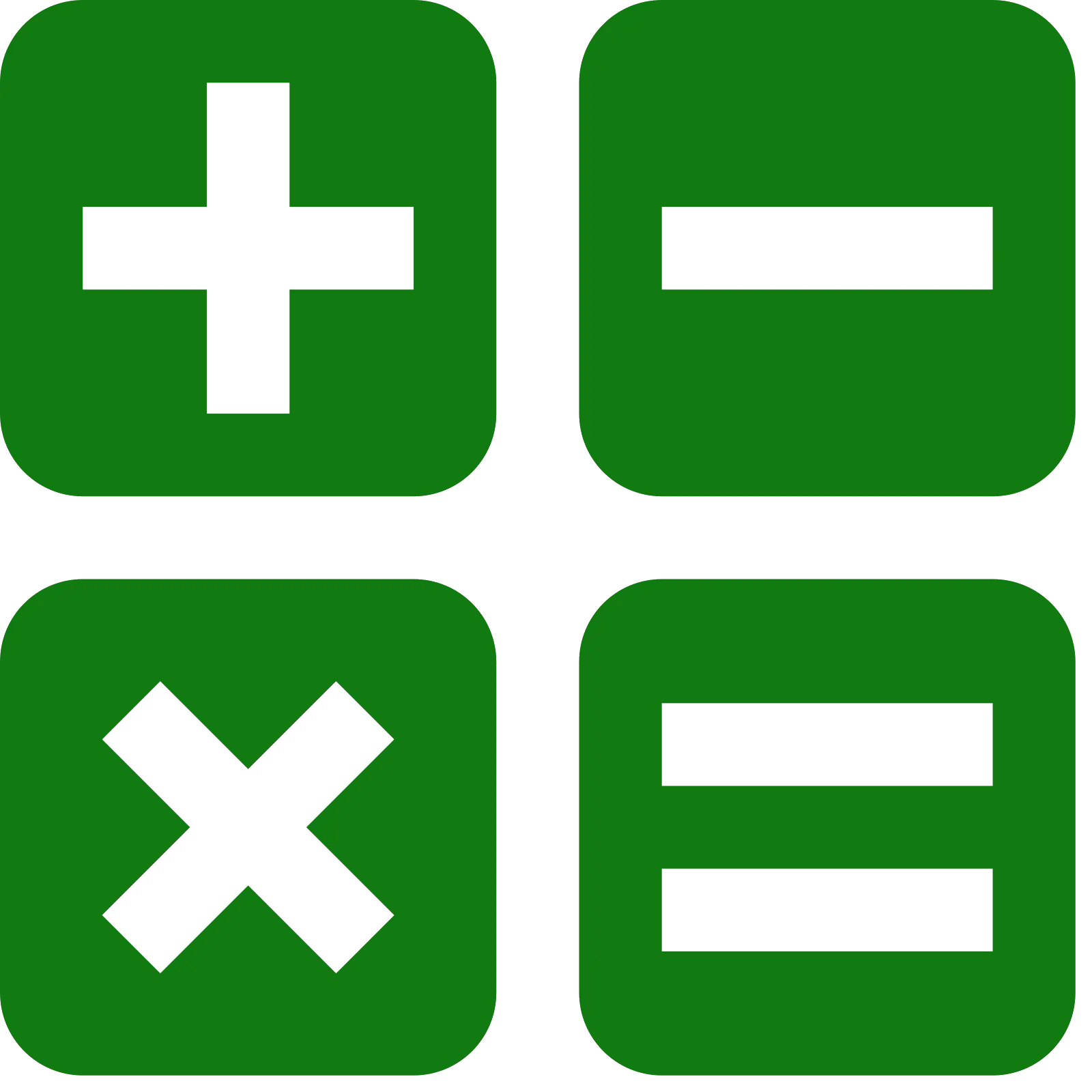Green Math Symbols