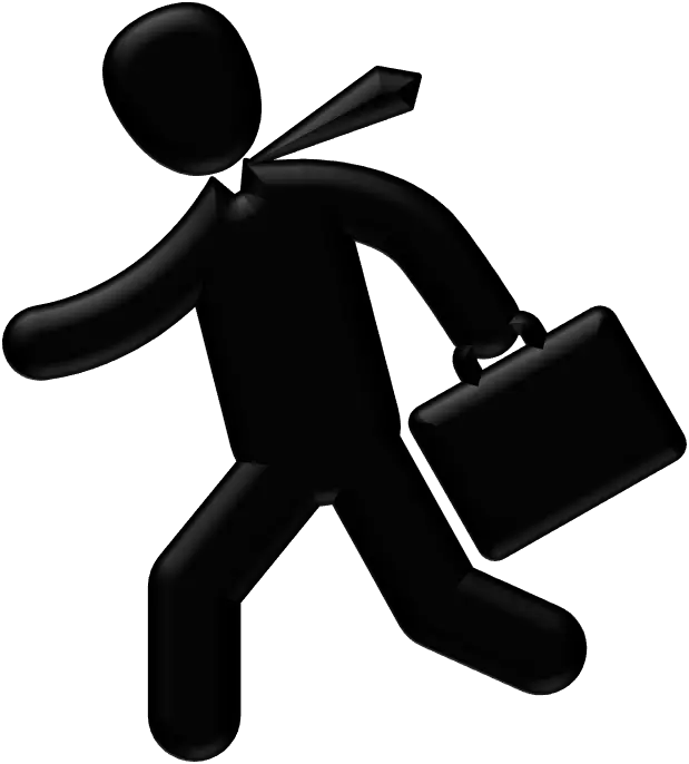 Silhouette of Businessman Running with Briefcase