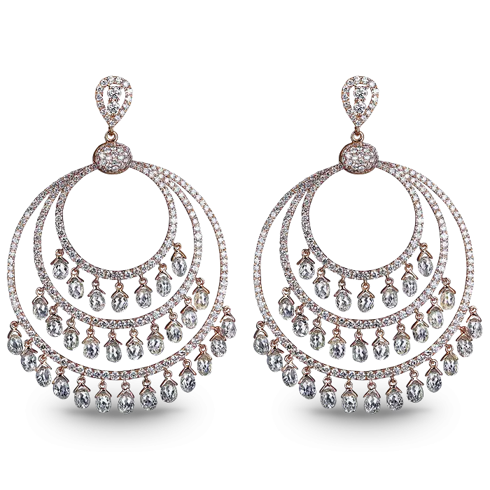 Elegant Diamond Chandelier Earrings