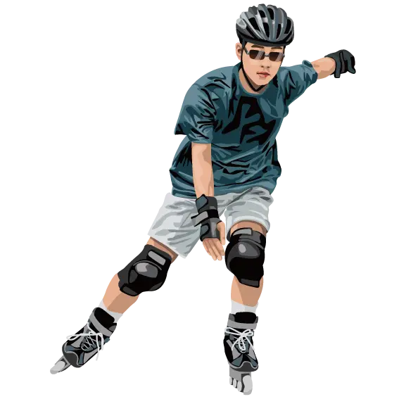 Person Roller Skating with Safety Gear