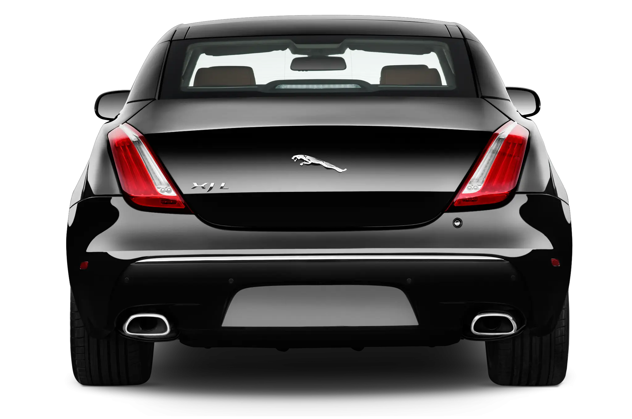 Rear View of a Black Sedan Car