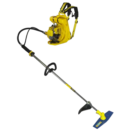 Yellow Brush Cutter with Backpack Attachment