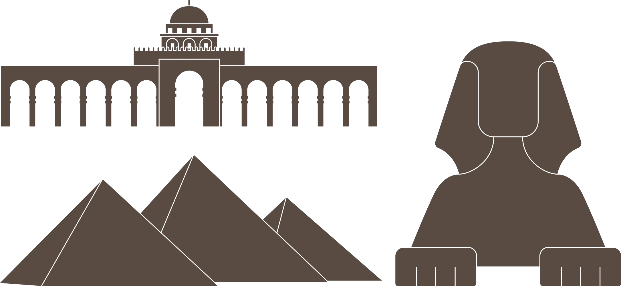 Egyptian Landmarks Illustration
