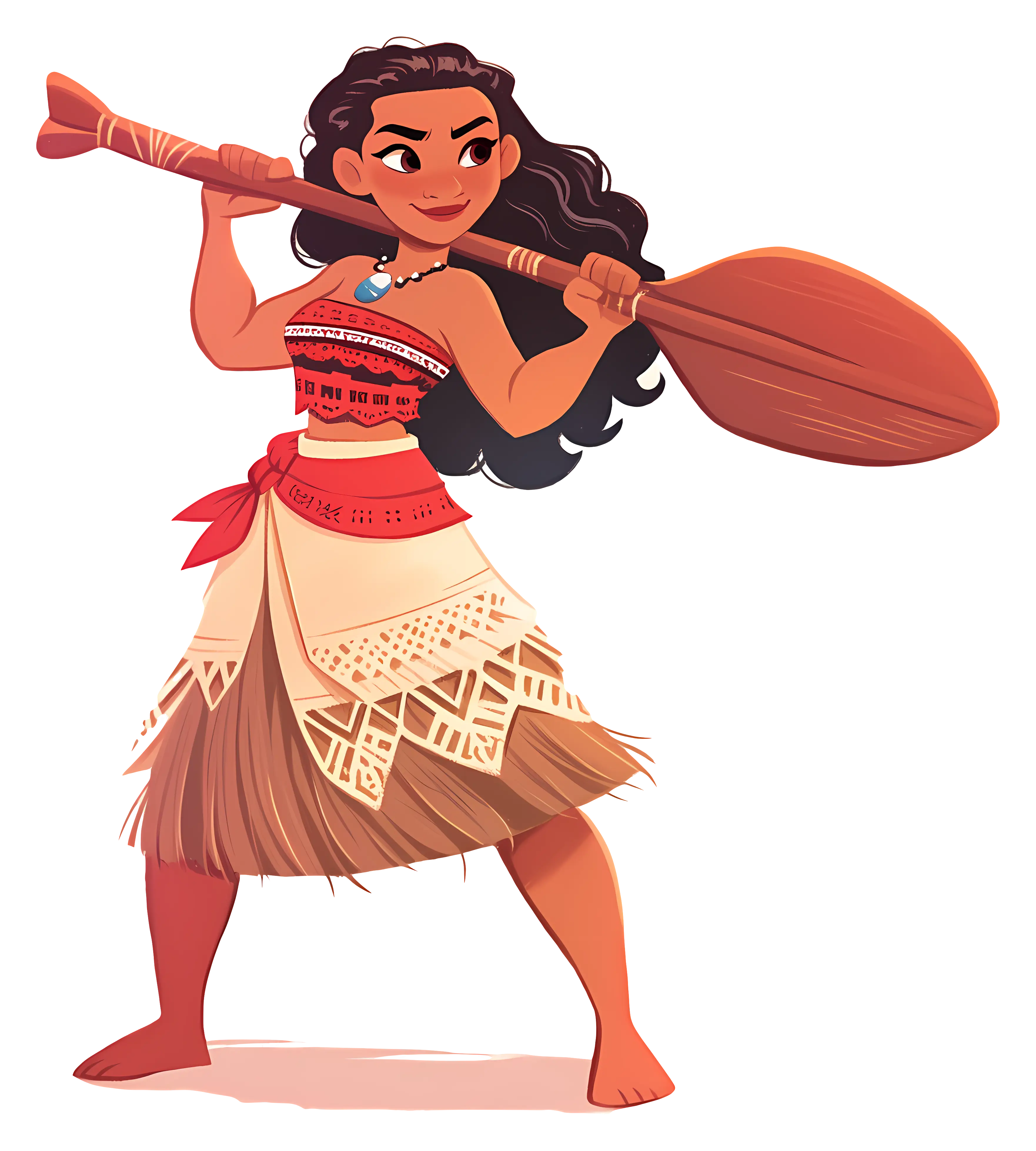 Cartoon Girl Wielding Paddle