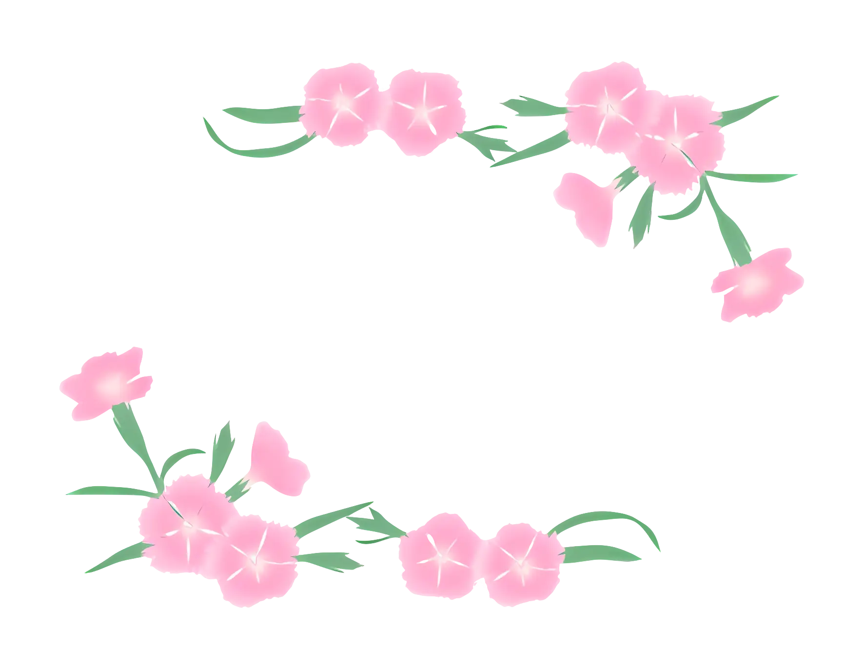 Soft Pink Floral Wreath Design Frame